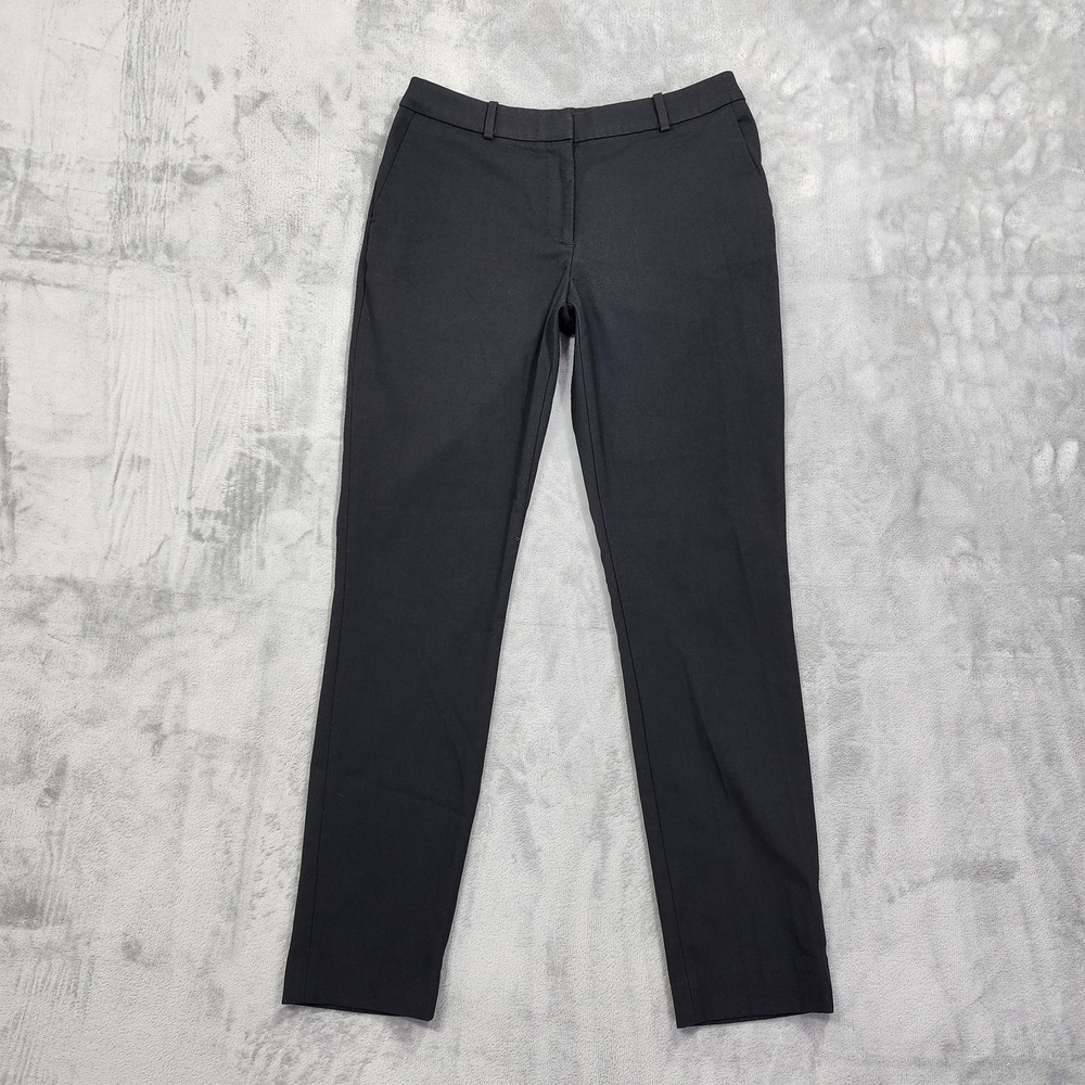 H&M Pants Womens 8 Black Slim Tapered Twill Dress Ankle Stretch Office Casual